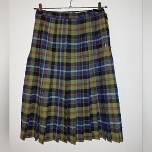 Kinloch Anderson Womens Skirt Vintage Wool Tartan Kilt Modest Plaid Size M